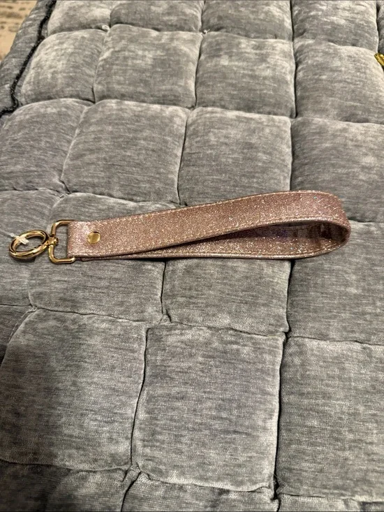 Makeup Junkie Rose Gold Glitter Wristlet Strap
