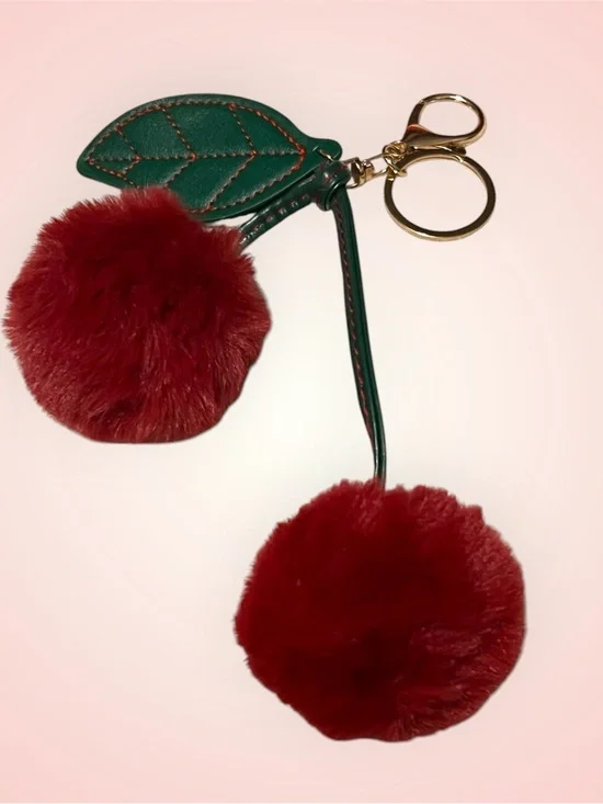 Plush Pom Pom Cherry Keychain/charm