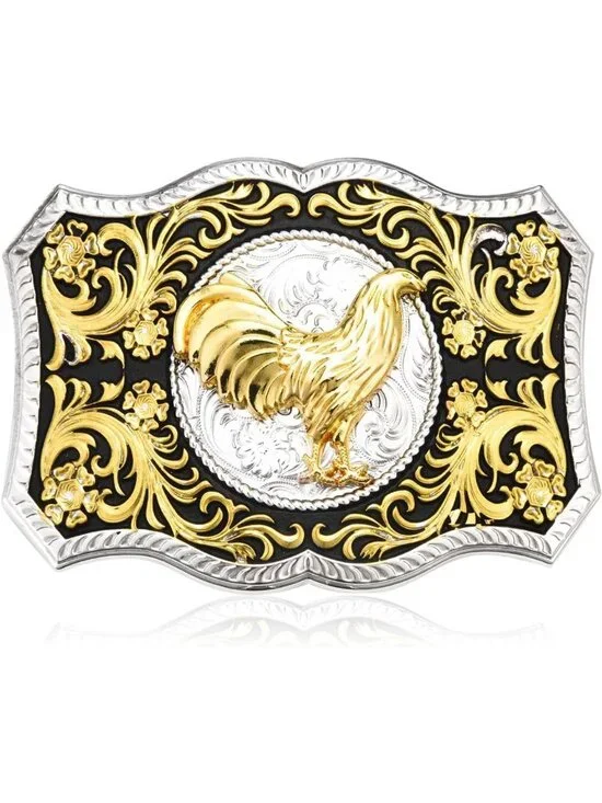 Vintage Western Cowboy Belt Buckle for Men & Women - Solid Metal Rodeo Accessory