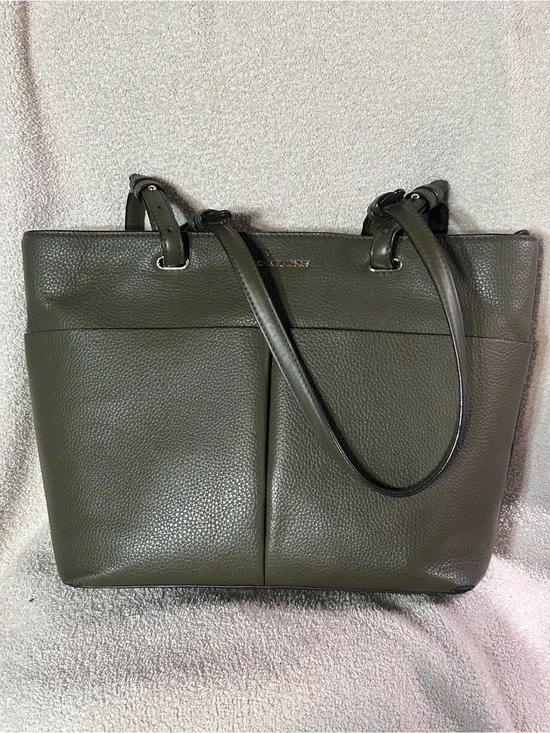 Michael Kors Olive Green Pebbled Leather Tote