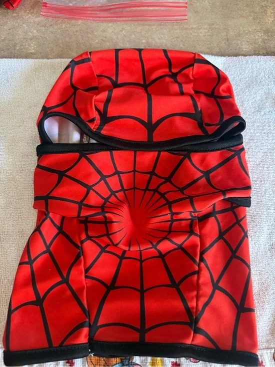 Red Spider-Web Kids Costume Hood
