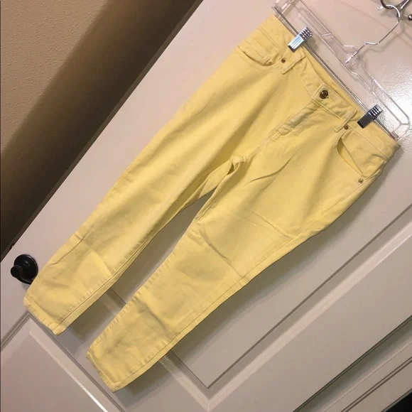Michael Kors Yellow Cropped Skinny Jeans