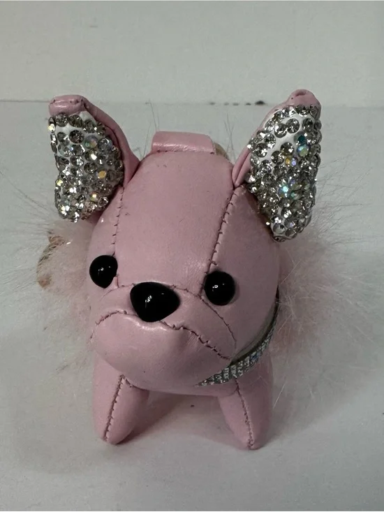 Natasha Pink Rhinestone Ear Puppy Charm