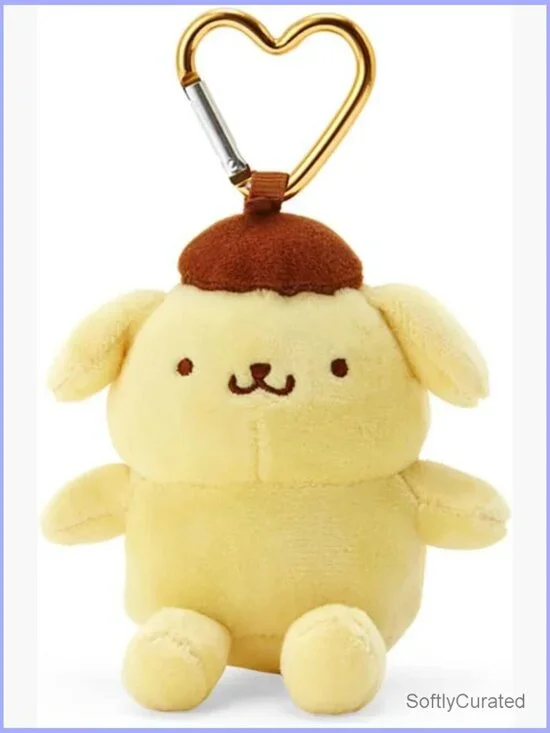 Sanrio Pompompurin Mini Plush Charm - Keychain Strap for Bags