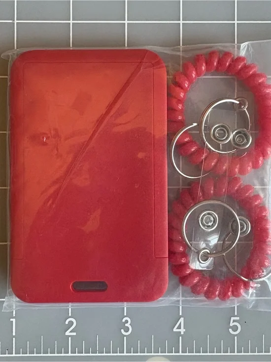 ID Badge Holder With Key Ring & Wrist Coil