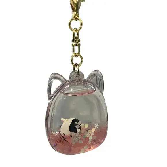 Squishmallow Tsunameez Connor the Cow Keychain Bag Clip Pink Liquid