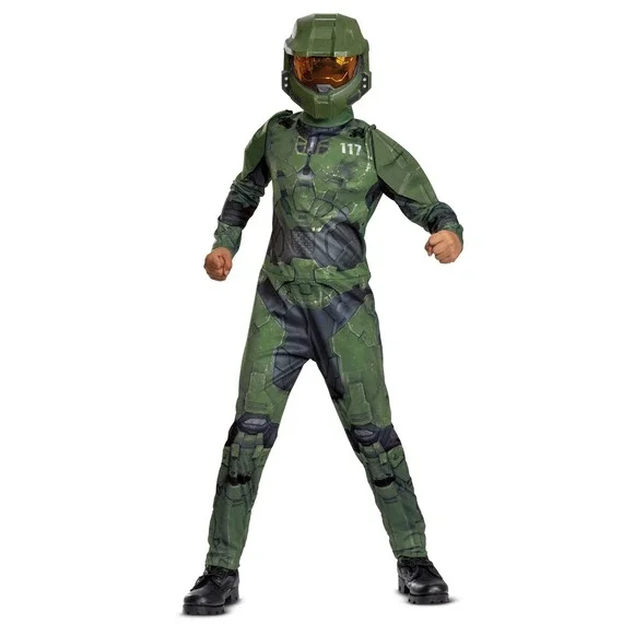 Halo Master Chief Costume Boys Size S 6 7 Jumpsuit Mask Disguise NWT