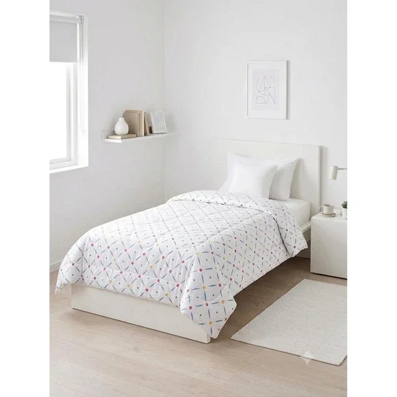 Vintage 1980s Marimekko Snow Flower Comforter Twin Iconic Quilted Blanket USA