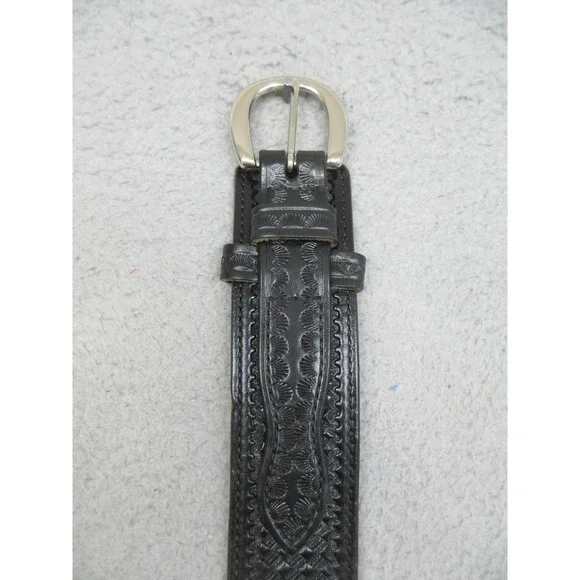 Don Hume Duty Belt Mens 40 Black Leather Basketweave Police Heavy Duty USA Gear
