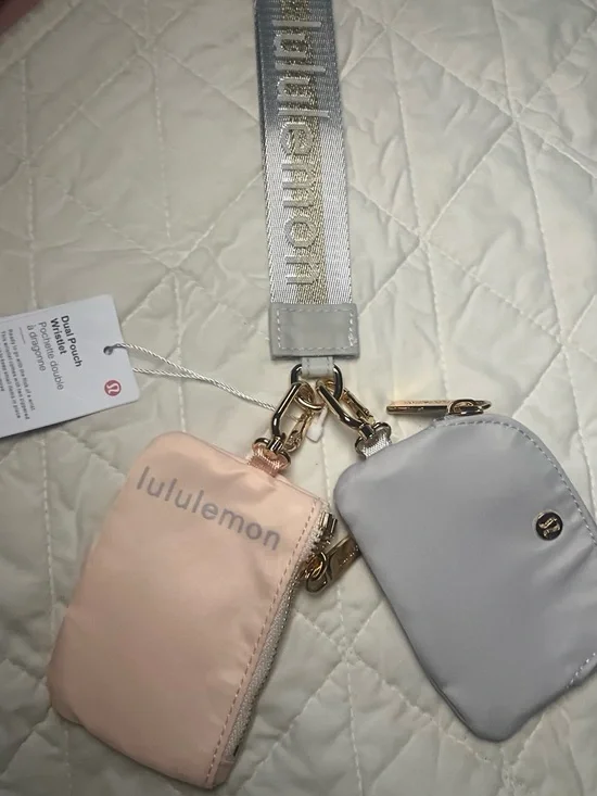lululemon athletica Pink & Light Gray Key Card Holder Set