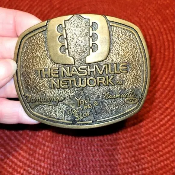Vintage Solid Brass Belt Buckle The Nashville Network You Can Be A Star Fandango