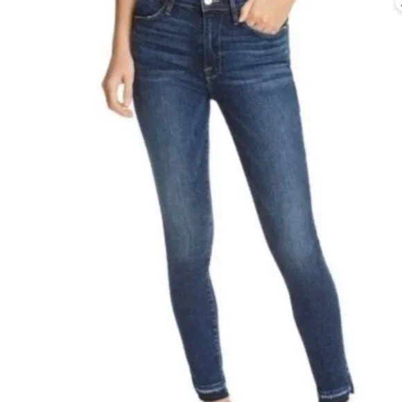 Michael Kors Blue Izzy Skinny Cropped Raw Hem Casual Denim Jeans Size 6 #1918