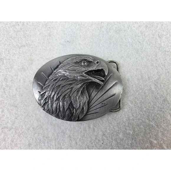 Vintage 1987 Siskiyou Buckle Co Bald Eagle Belt Buckle‎ USA American Bird Steel