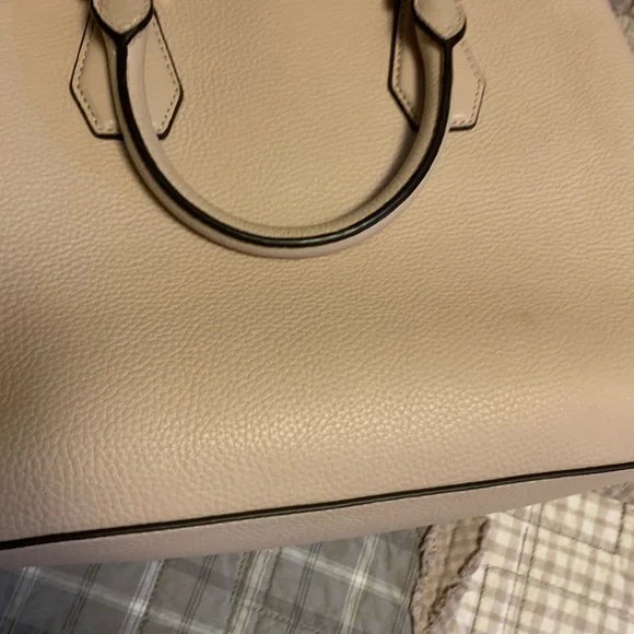 Michael Kors Pebbled Satchel in Light Taupe
