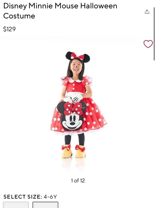 Pottery Barn Kids Minnie Mouse Costume Great Condition