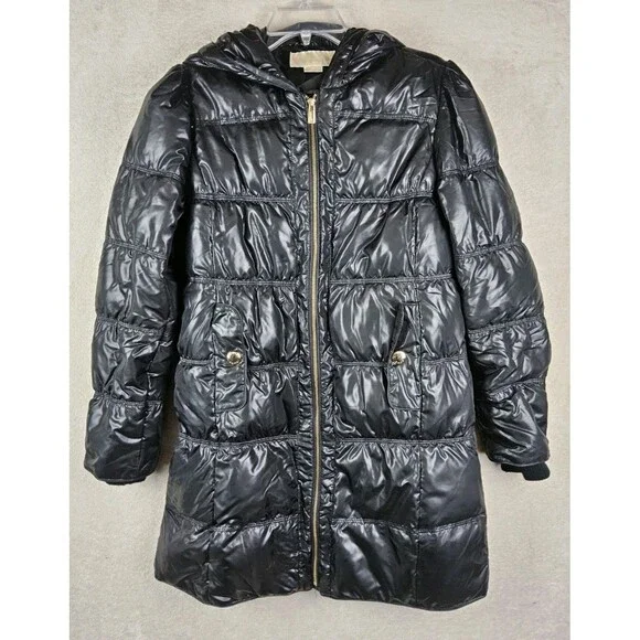 Michael Kors MK Women’s Hooded Puffer Jacket Coat Black Size S