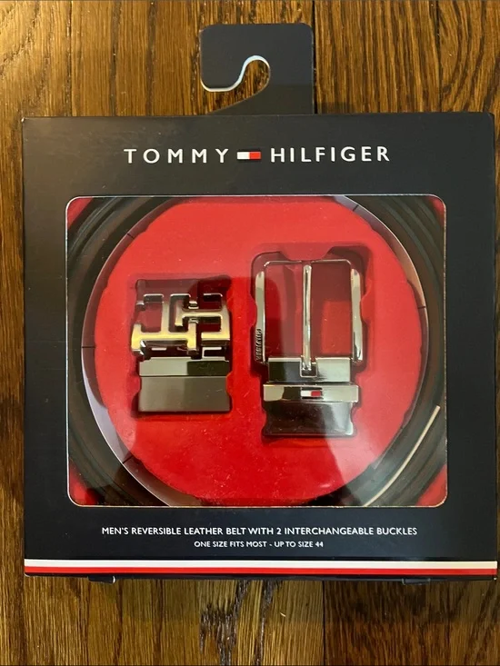 Tommy Hilfiger Reversible Belt with Interchangeable Buckles OS