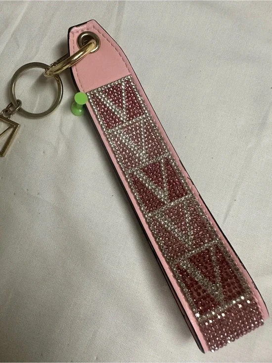 Victoria’s Secret  Pink Crystal-Embellished Strap Keychain