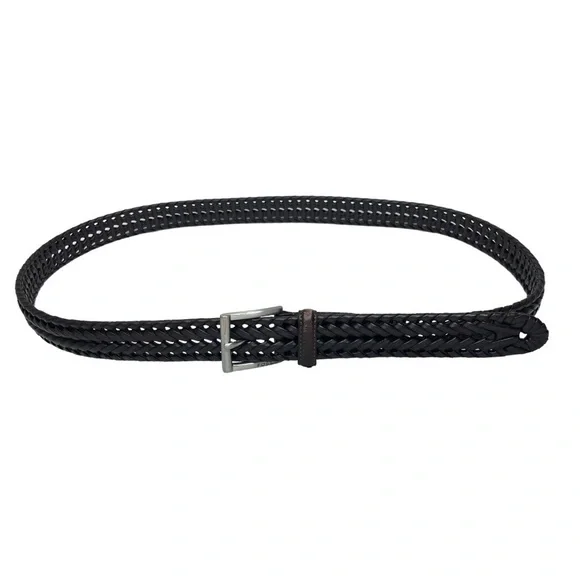 Fossil Mens Espresso Brown Braided Leather Belt 110/44
