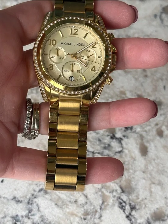 Michael Kors Gold Crystal-Accent Women's Chronograph Watch