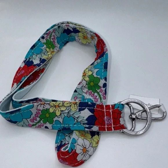 Vera Bradley Far Out Floral Keychain Lanyard ID Badge Holder