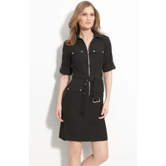 Michael Kors Black Utility Shirtdress Medium