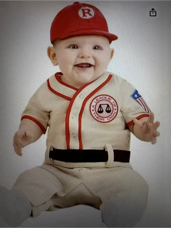 NIB A League of Their Own Coach Jimmy Baby Costume; Sz: 0-3 Months