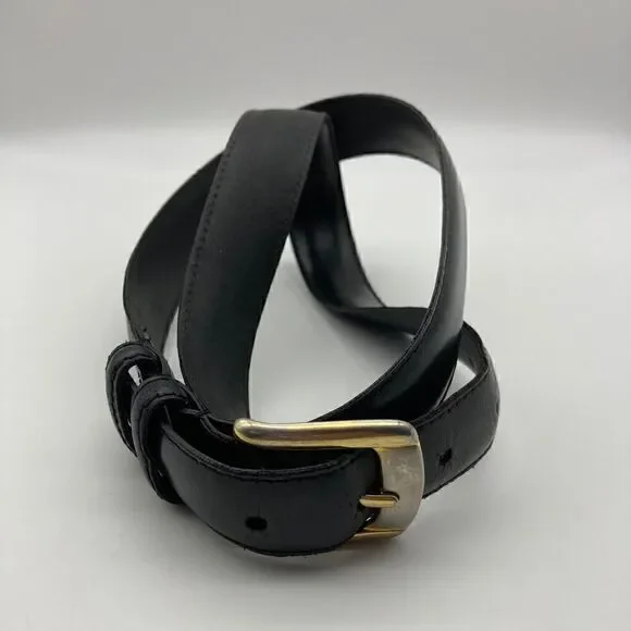 Argentina Genuine Brush-Off Black Leather Belt 410/36