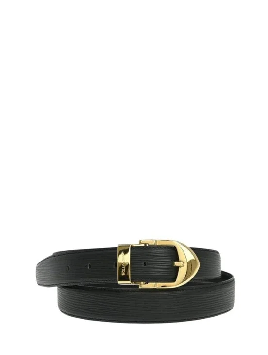 Like NEW! Louis Vuitton Epi Classique Waist Belt Leather Black Size 81/34
