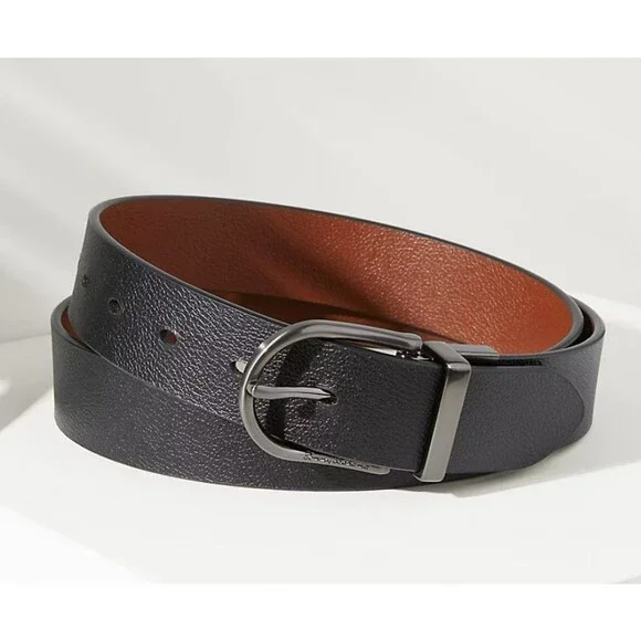 Tommy Bahama Reversible Pebbled Leather Belt Men's XL 42-44 Black/Brown