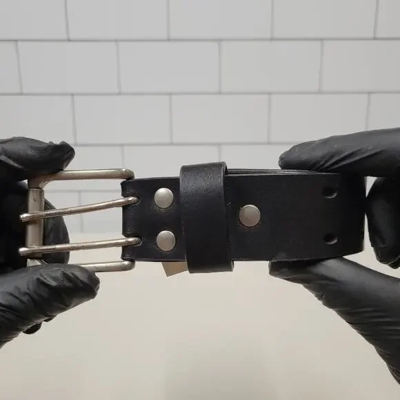 Blains Farm & Fleet Genuine Leather Work Belt Black Size 44 Heavy Duty