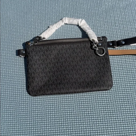 Michael Kors Black Crossbody with Tan Strap Accent