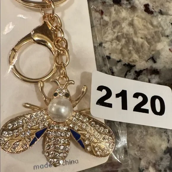 2120‎ Rhinestone, Bee Key Ring & Bag Charm