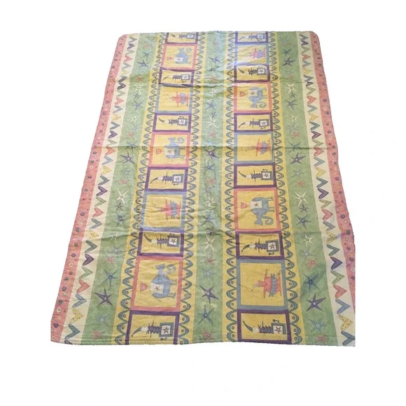 Vintage Baby Quilt Made With Love 39”X 58” Pastel Multi color‎ Nursery Decor