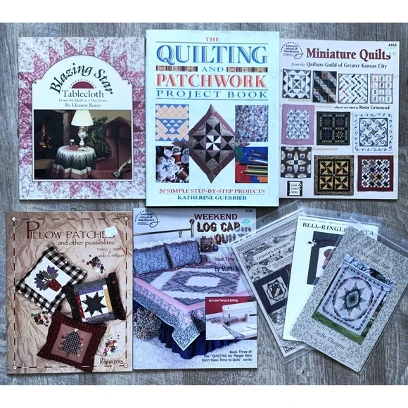 9 Quilt Pattern Books Designs 90s Accessories Pillow Tops Mini Quilts Tablecloth