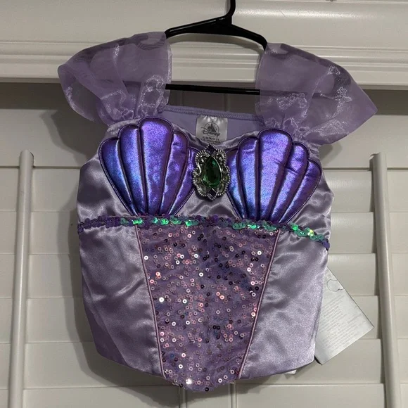 Disney Lavender Iridescent Mermaid Shell Costume Top