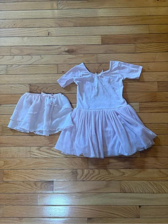 Girls Toddler Pink Ballet Leotard Dress & Skirt Set Size 4