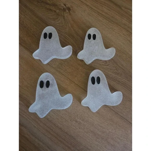 Ghost Marble Coasters Set of 4 Halloween Decorations Spooky Season