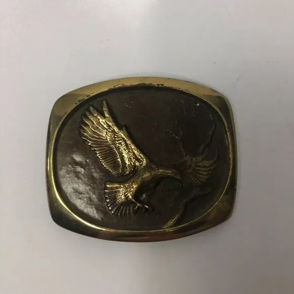 Vintage 1984 Sculptured by STEVEN L KNIGHT Solid Bronze Belt Buckle EAGLE