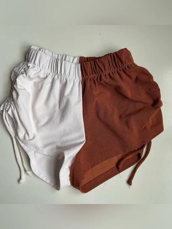 Five Dancewear High Tie White\Brown Shorts