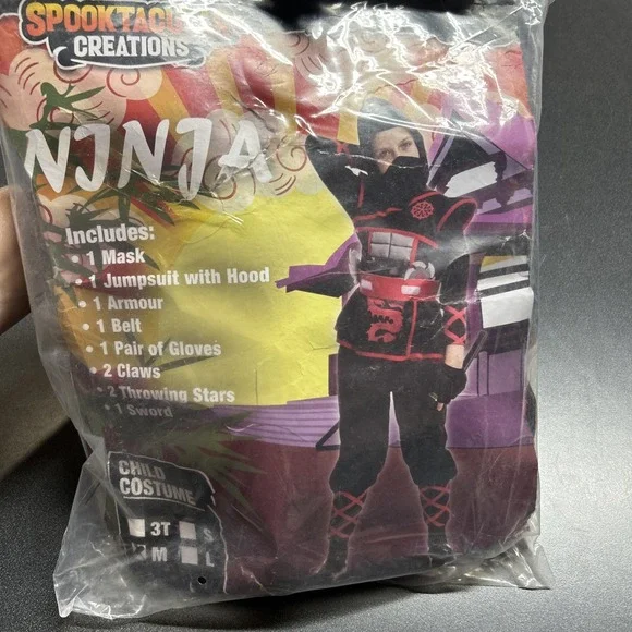 Spooktacular Creations Ninja Warrior Costume Outfit Youth Halloween Size M