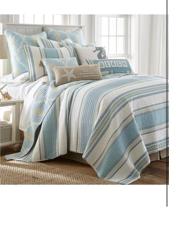 Levtex Home - Kailua Quilt Set - King Quilt + Two King Pillow Shams - Stripe