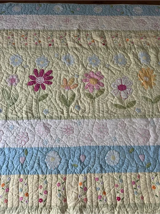 Pottery Barn Floral Quilt Kids Full/ Double Cotton