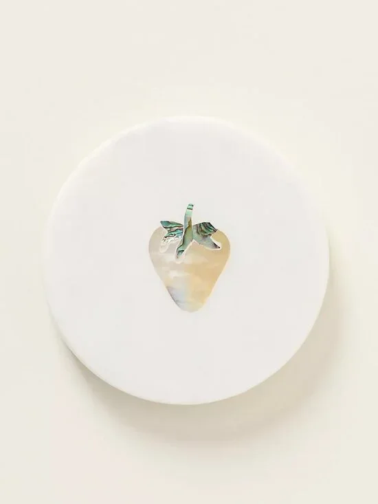 Anthropologie Briar Strawberrry  Marble Coaster