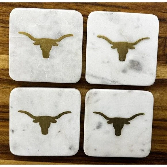 The Royal Standard Texas Longhorns Marble Coasters Set of 4 (4