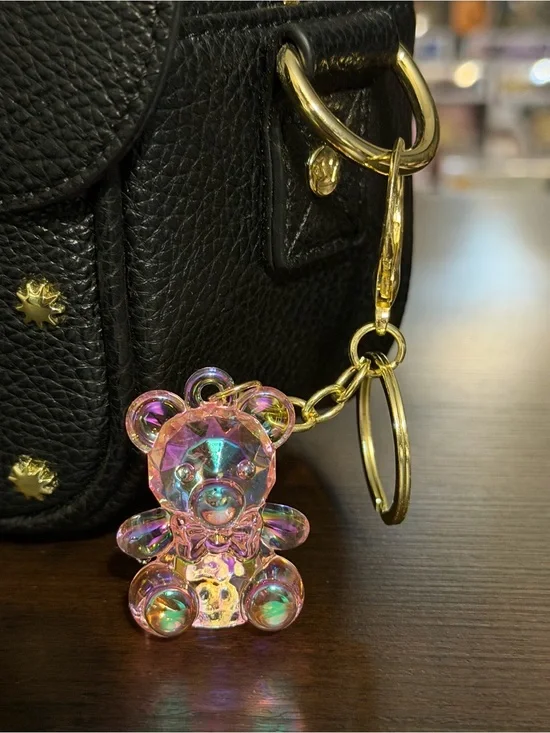 Iridescent Bear Keychain Bag Charm