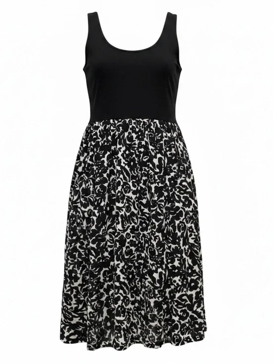 Michael Kors Black and White Floral Tank Dress