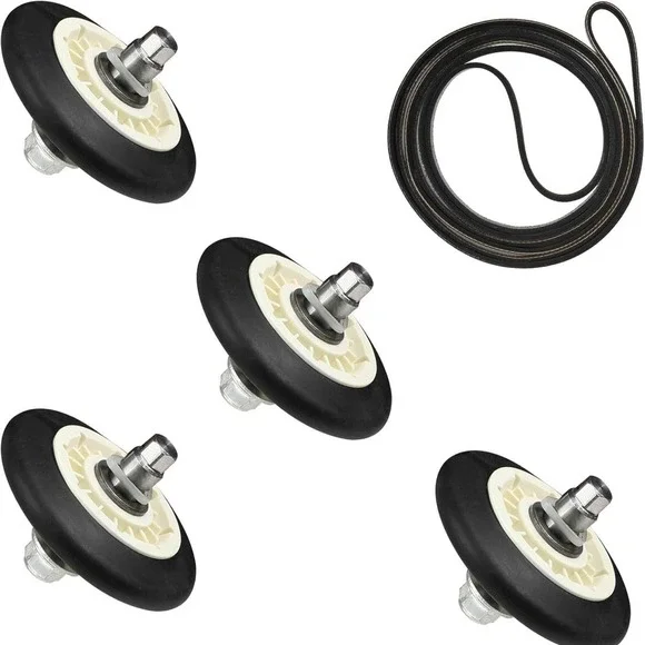 WE12X10020 Belt & 4 WE03X10016 Drum Rollers WE12M39 Kit For‎ GE Dryer Vented