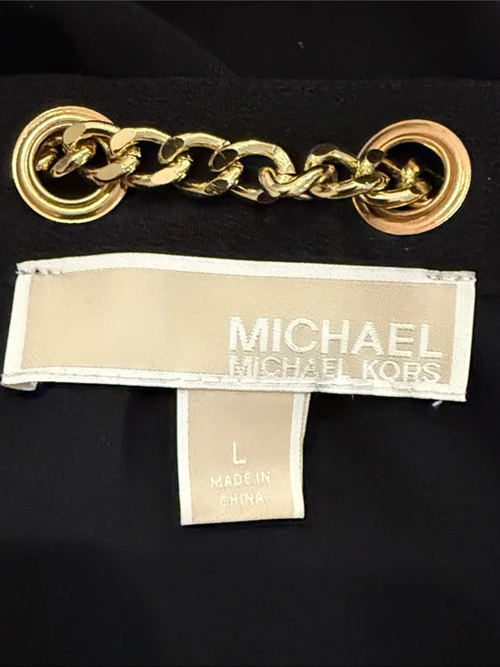 Michael Kors Black Top with Gold Chain Accent