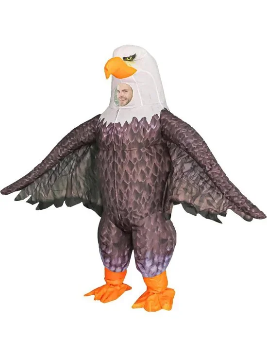 Inflatable Eagle Mascot Costume for Adults - Funny Blow-Up Halloween Cosplay